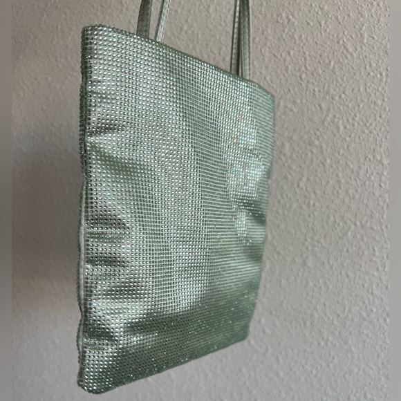 ZARA rhinestone mini tote bag green (pre owned) - Picture 8 of 13